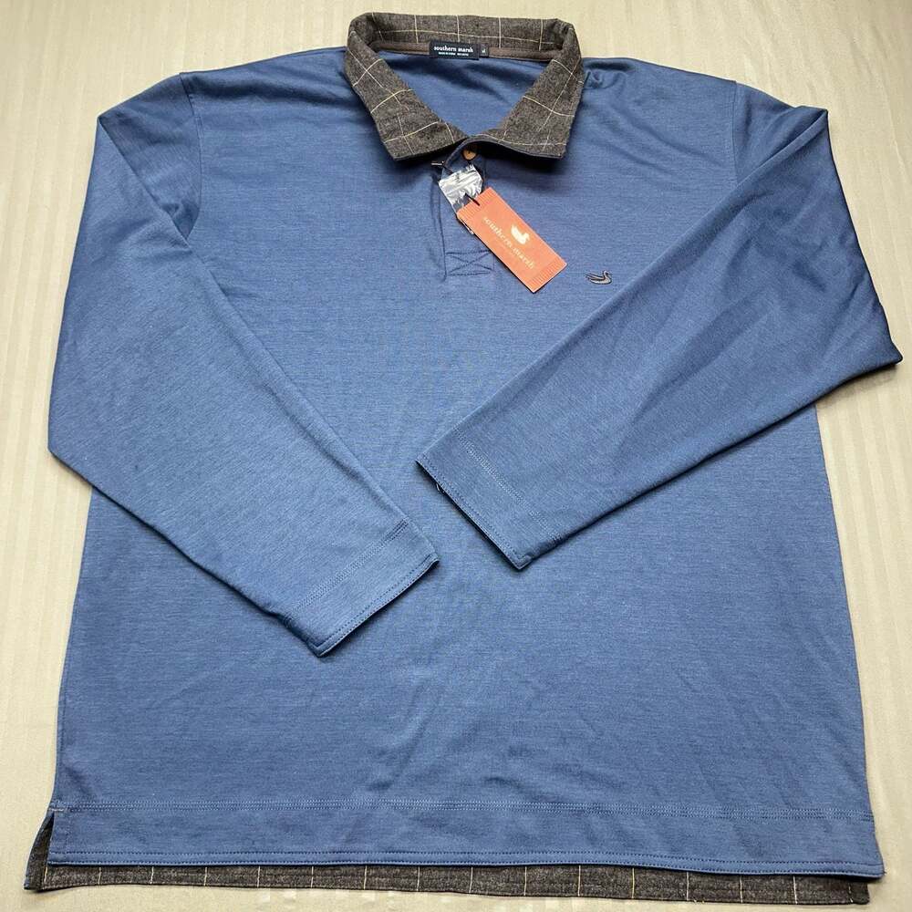 NWT Southern Marsh Reeves Pique Pullover Washed Navy XL
